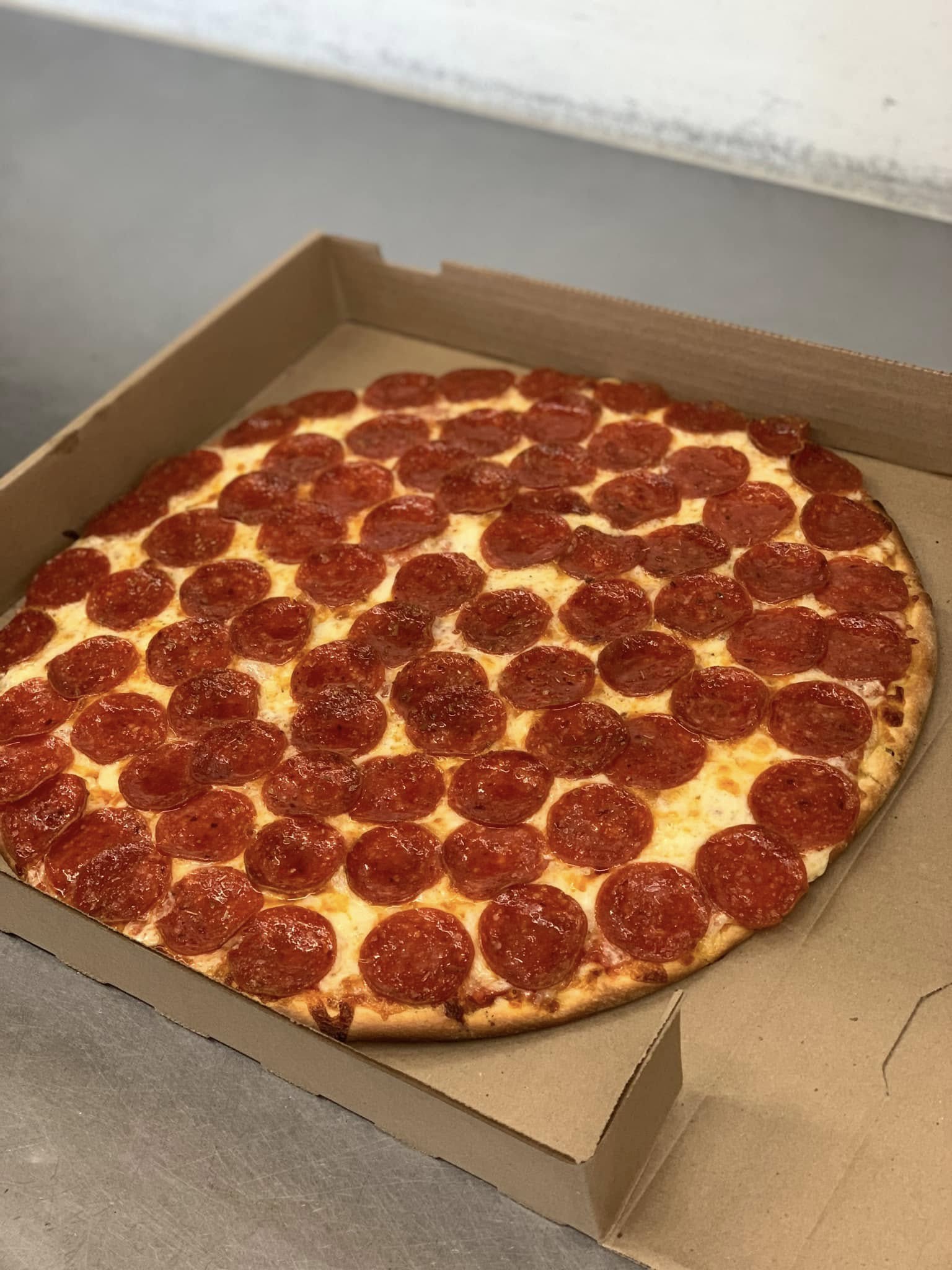 Classic pepperoni pizza from Don Gino’s